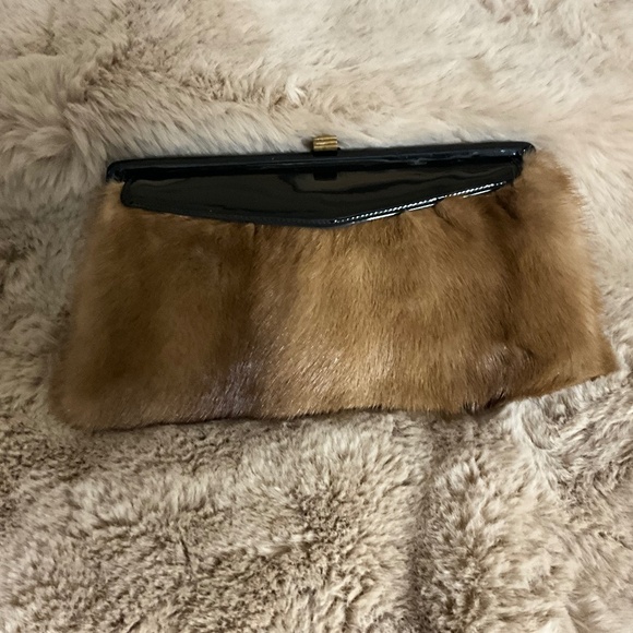 Handbags - **Vintage Genuine Mink Clutch Handbag**